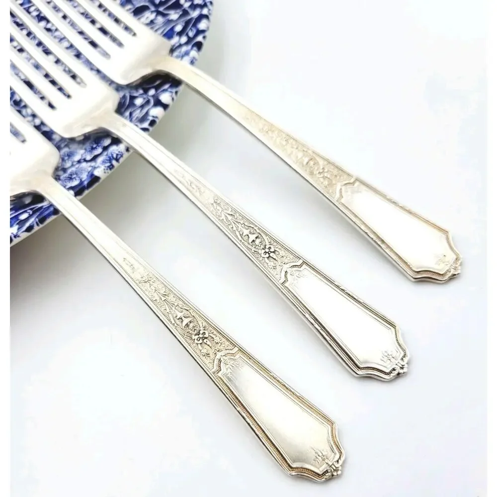 1847 Rogers Bros Ancestral Silverplate IS Set of 3 Dinner Fork Discontinued